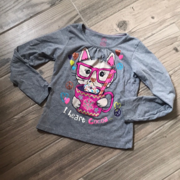 I Heart Cocoa Long sleeve tee from 365Kids Size 7 - Picture 1 of 3